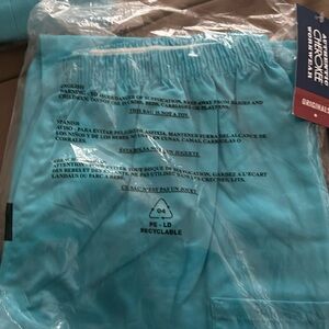 Turquoise Cherokee Scrubs Pants PM pockets on side legs and elastic waist